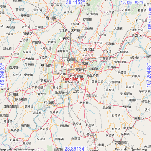 Yangjiaping on map