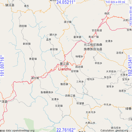 Lianzhu on map