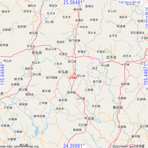 Jitan on map