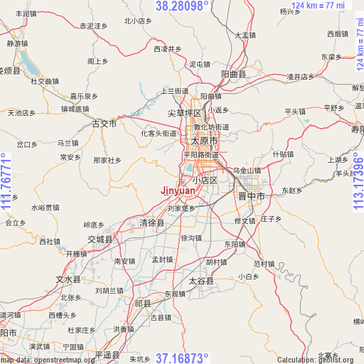 Jinyuan on map