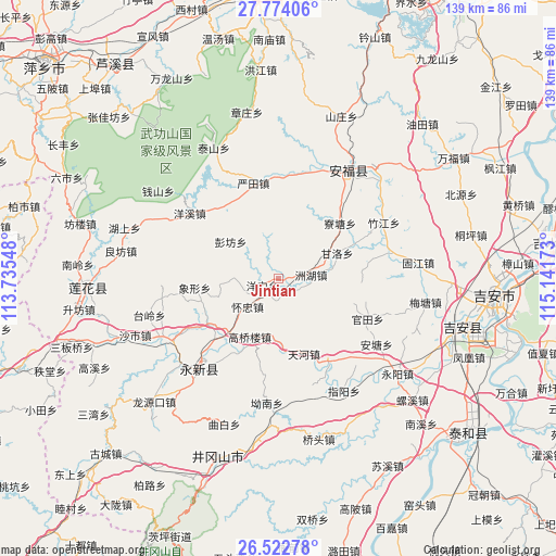 Jintian on map