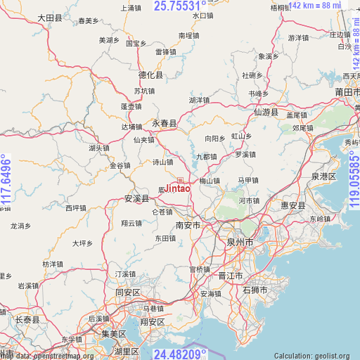 Jintao on map