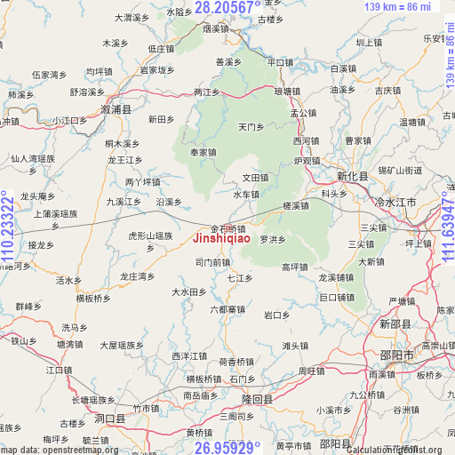 Jinshiqiao on map