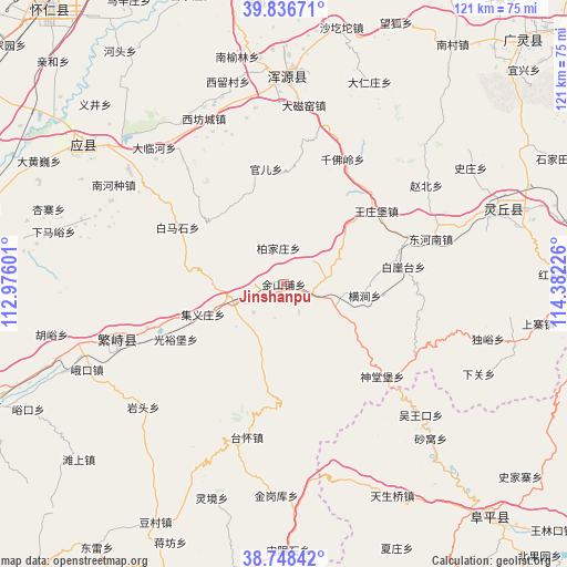 Jinshanpu on map