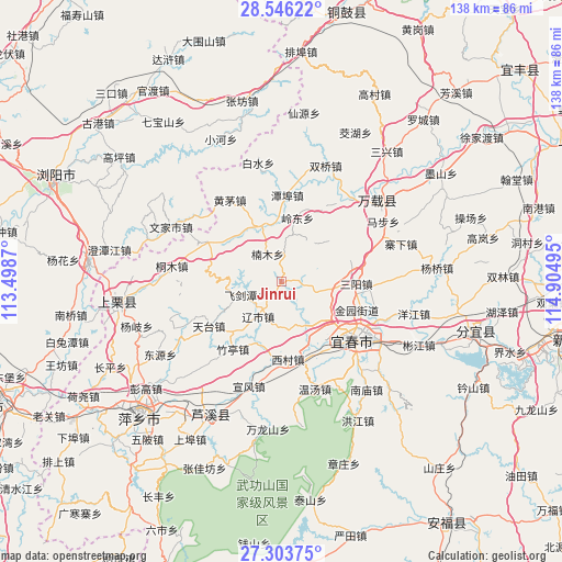 Jinrui on map