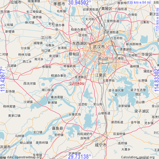 Jinkou on map