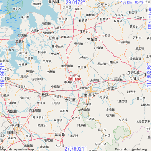 Jinjiang on map