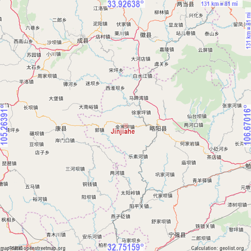 Jinjiahe on map