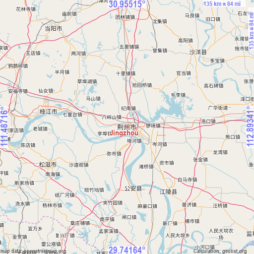 Jingzhou on map