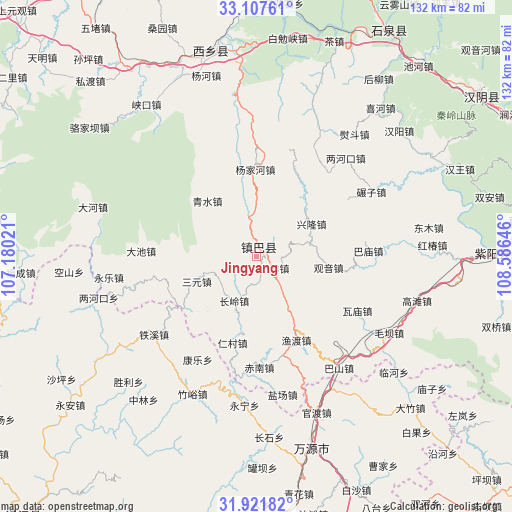 Jingyang on map