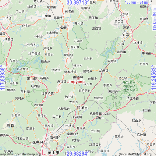 Jingyang on map