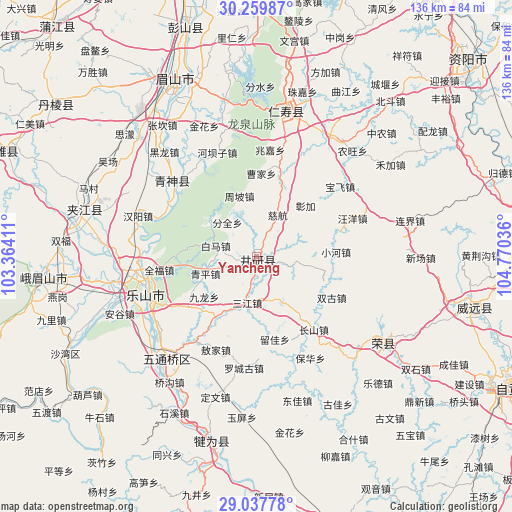 Yancheng on map