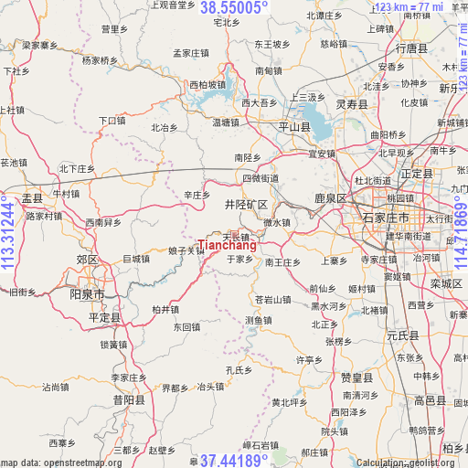 Tianchang on map