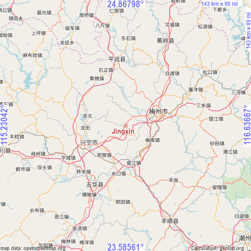 Jingxin on map