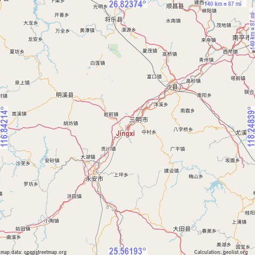 Jingxi on map