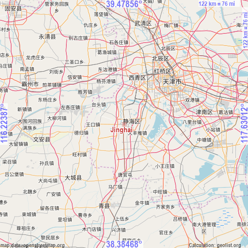 Jinghai on map