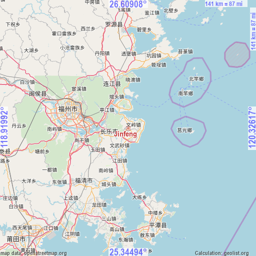 Jinfeng on map