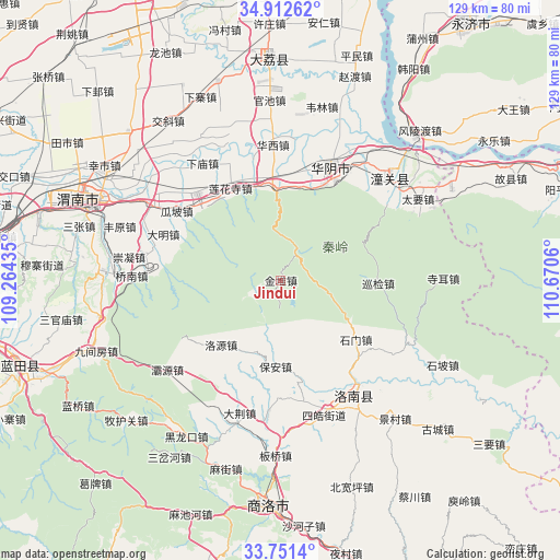 Jindui on map