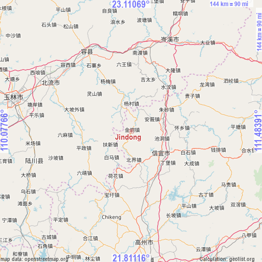 Jindong on map