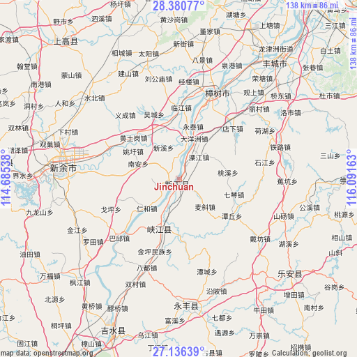 Jinchuan on map