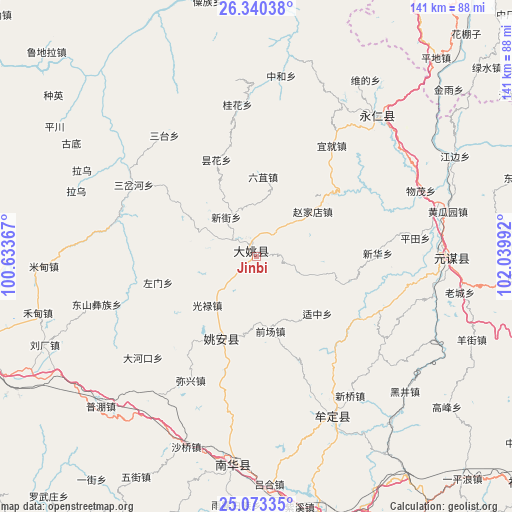 Jinbi on map