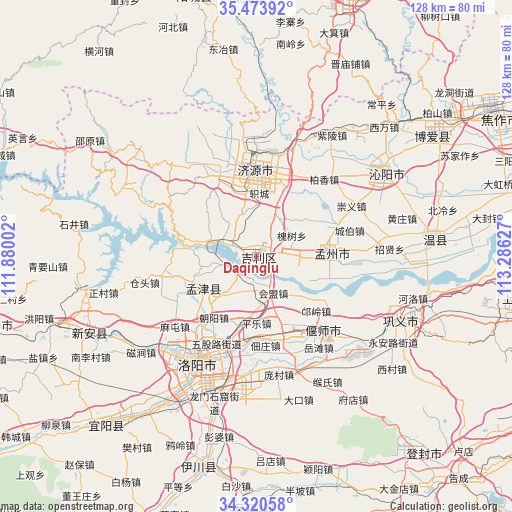 Daqinglu on map