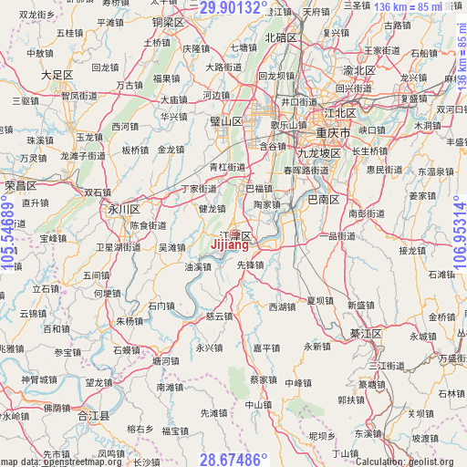 Jijiang on map
