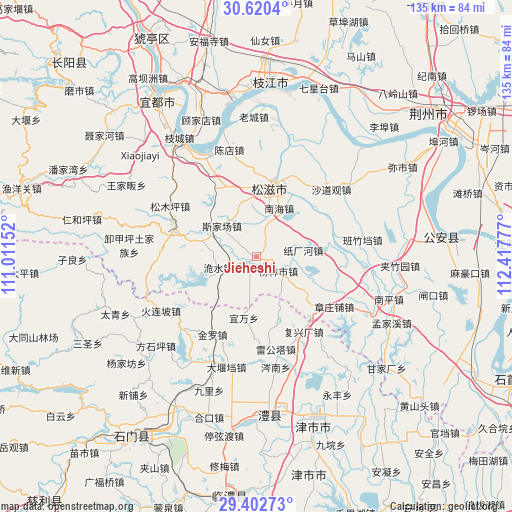 Jieheshi on map