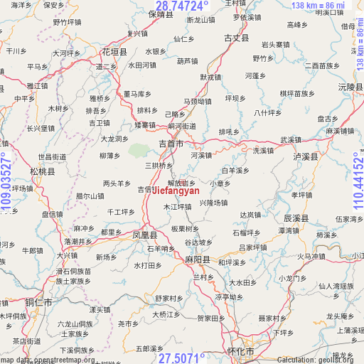 Jiefangyan on map