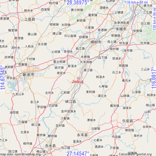 Jiebu on map