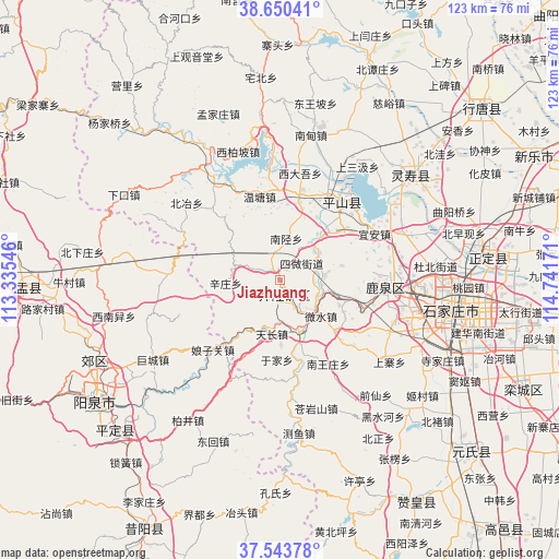Jiazhuang on map