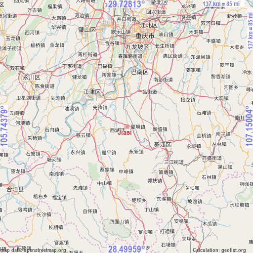 Jiasi on map