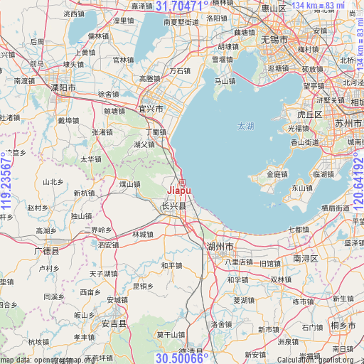 Jiapu on map