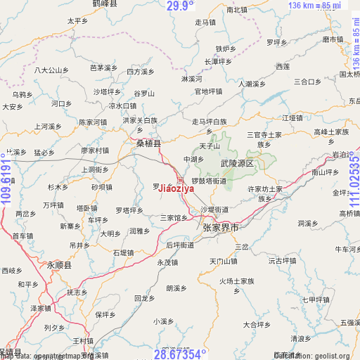 Jiaoziya on map