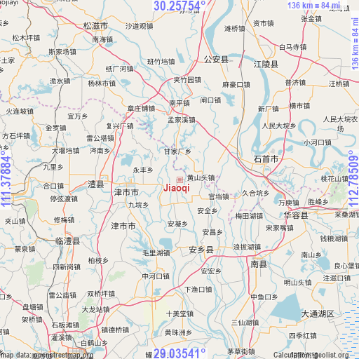 Jiaoqi on map