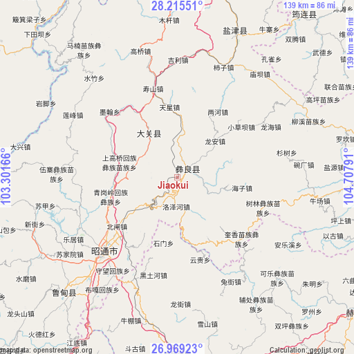 Jiaokui on map