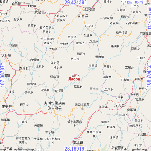 Jiaoba on map