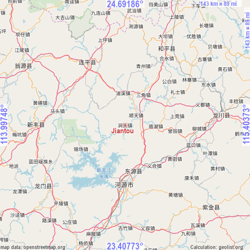 Jiantou on map