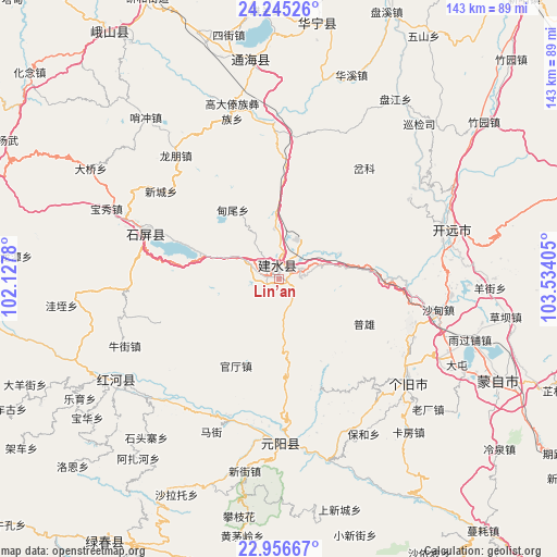 Lin’an on map