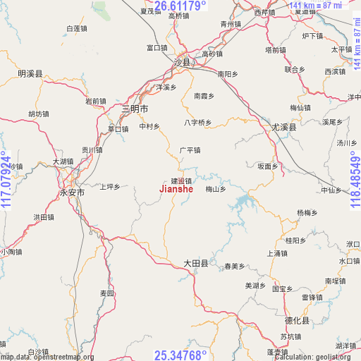 Jianshe on map