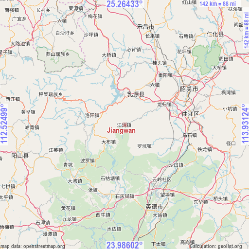 Jiangwan on map