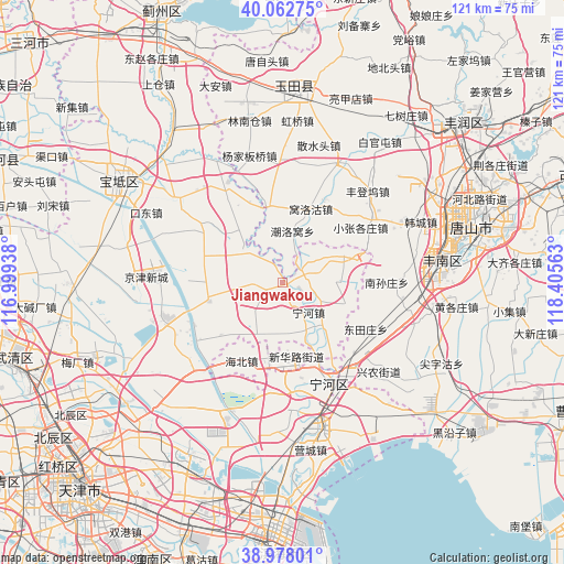 Jiangwakou on map