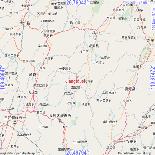 Jiangtousi on map