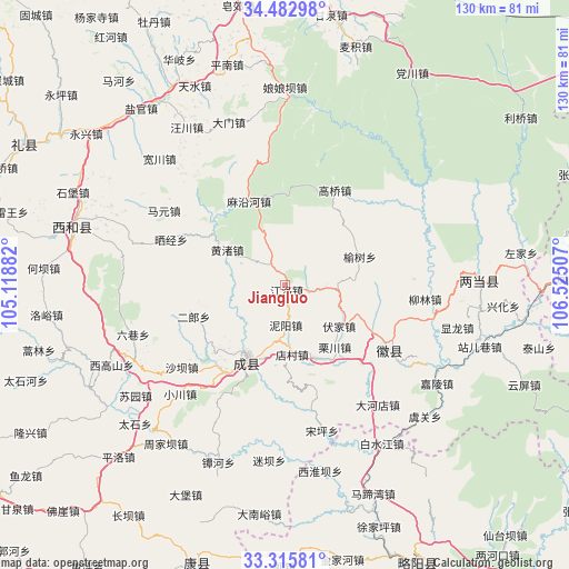 Jiangluo on map