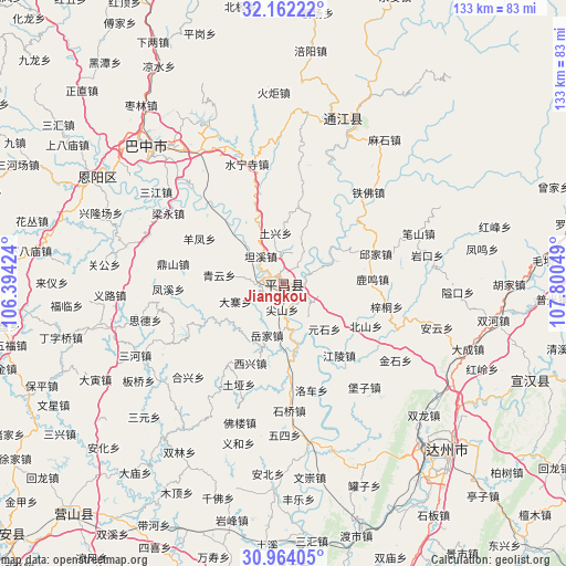 Jiangkou on map