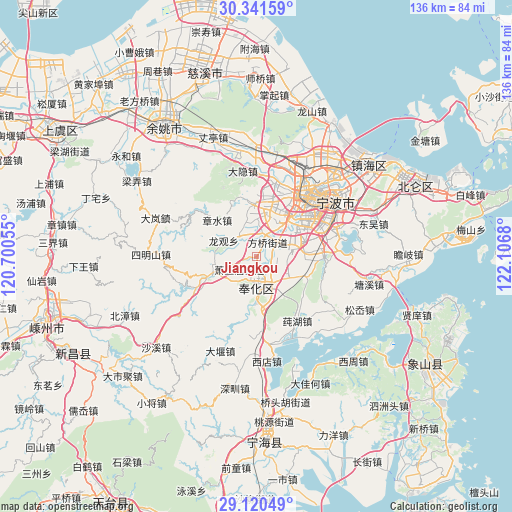 Jiangkou on map