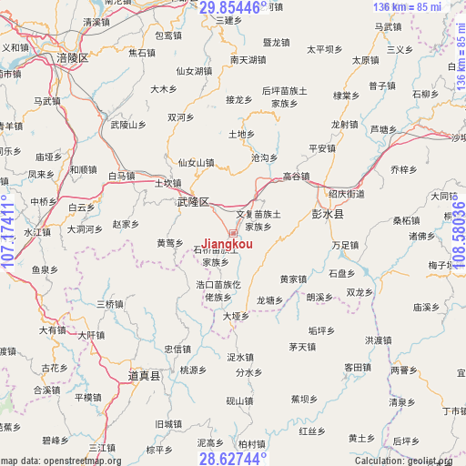 Jiangkou on map