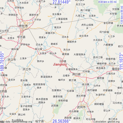 Jiangkou on map