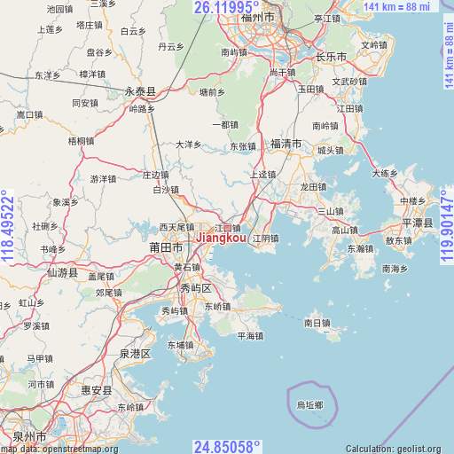 Jiangkou on map