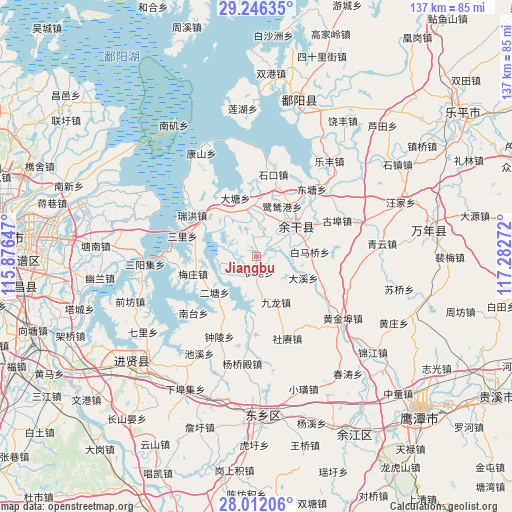 Jiangbu on map